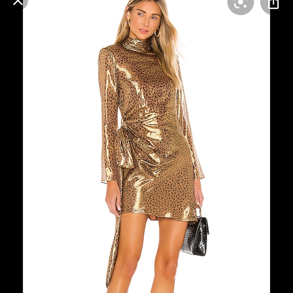 Revolve metallic leopard print dress